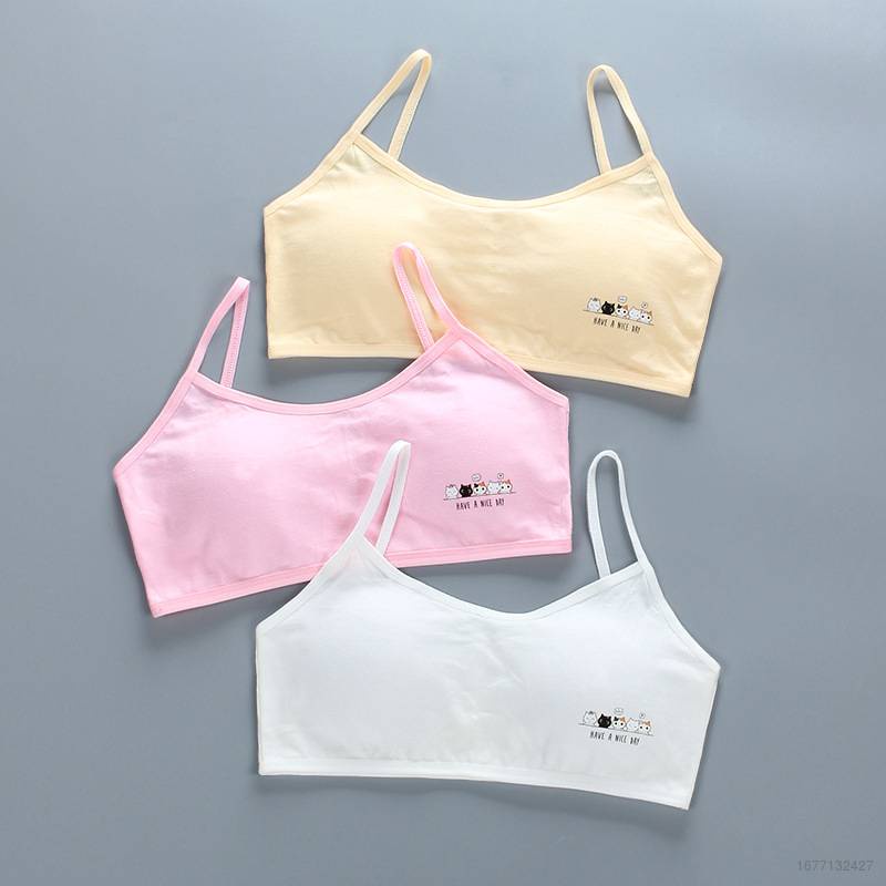 Áo Ngực cotton Màu Trơn Cho Bé Gái 8-12 Tuổi
