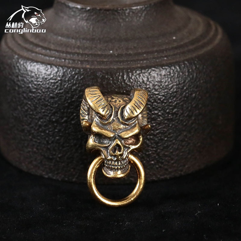 Vòng Đồng Thau Hình Đầu Lâu Dùng Trang Trí Ví DIY