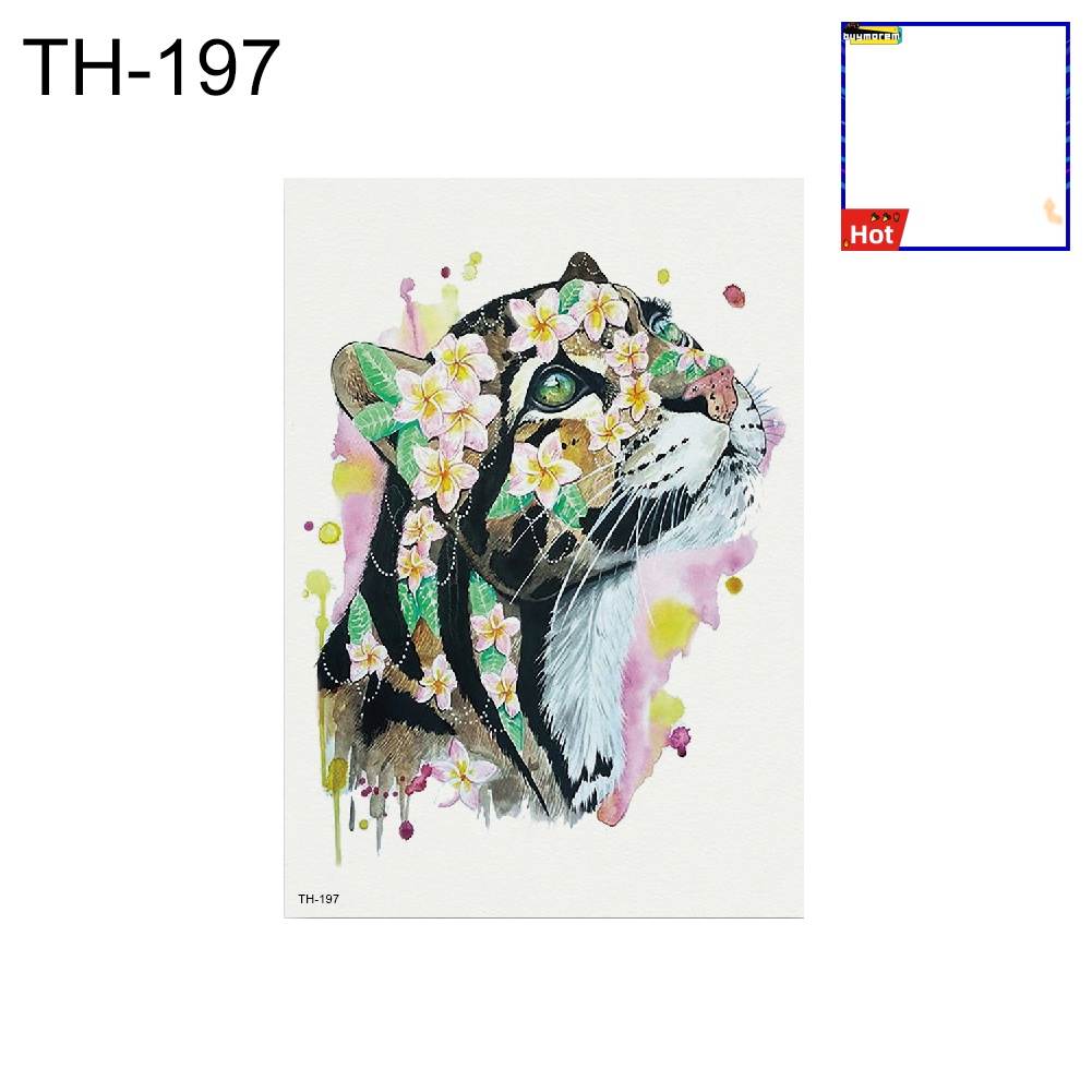 Hình Xăm Dán Tạm Thời Chống Thấm Nước Hình Con Hổ Cá Tính