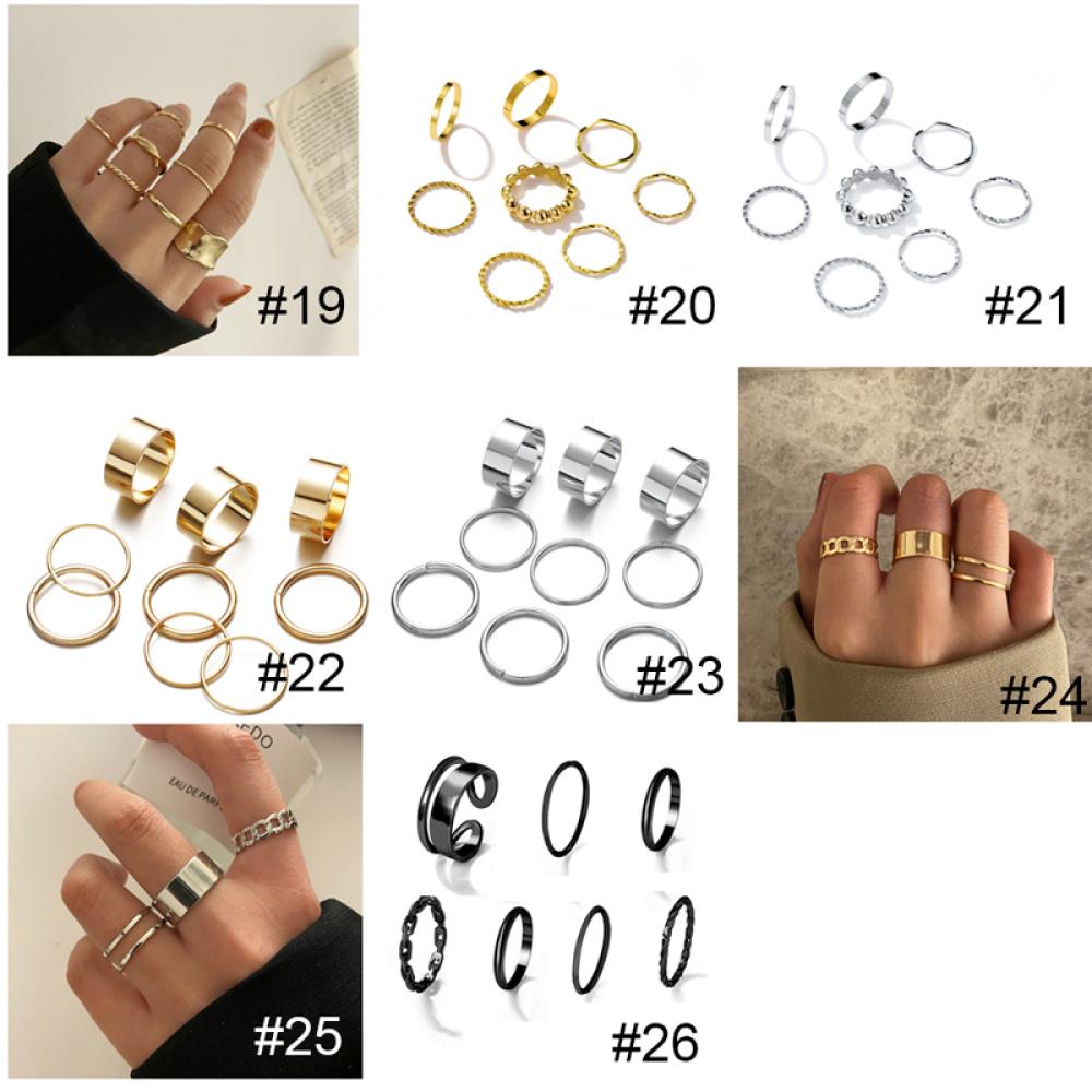 Bộ Nhẫn Đơn Giản Sáng Tạo T4X1 Dành Cho Nữ