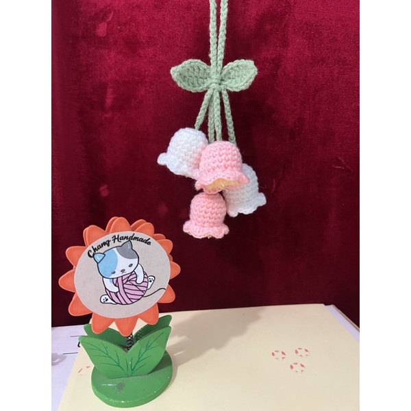 Móc khóa Hoa Linh Lan, Hoa chuông bằng len handmade