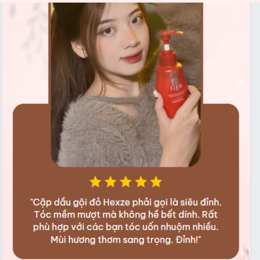 Cặp dầu gội xả HEXZE mềm mượt tóc, kiềm dầu tốt