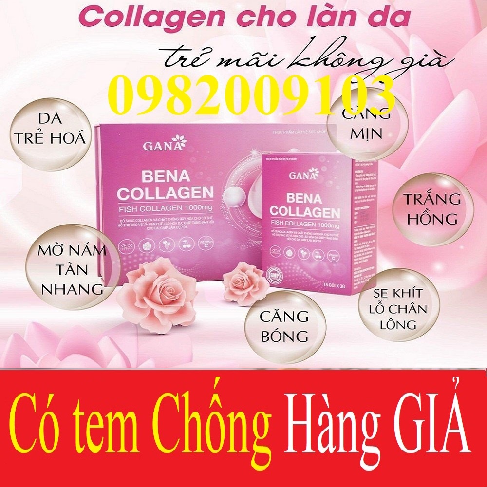 Bena collagen hộp 15 gói - giúp chống lại quá trình lão hoá, giá da trắng- căng bóng