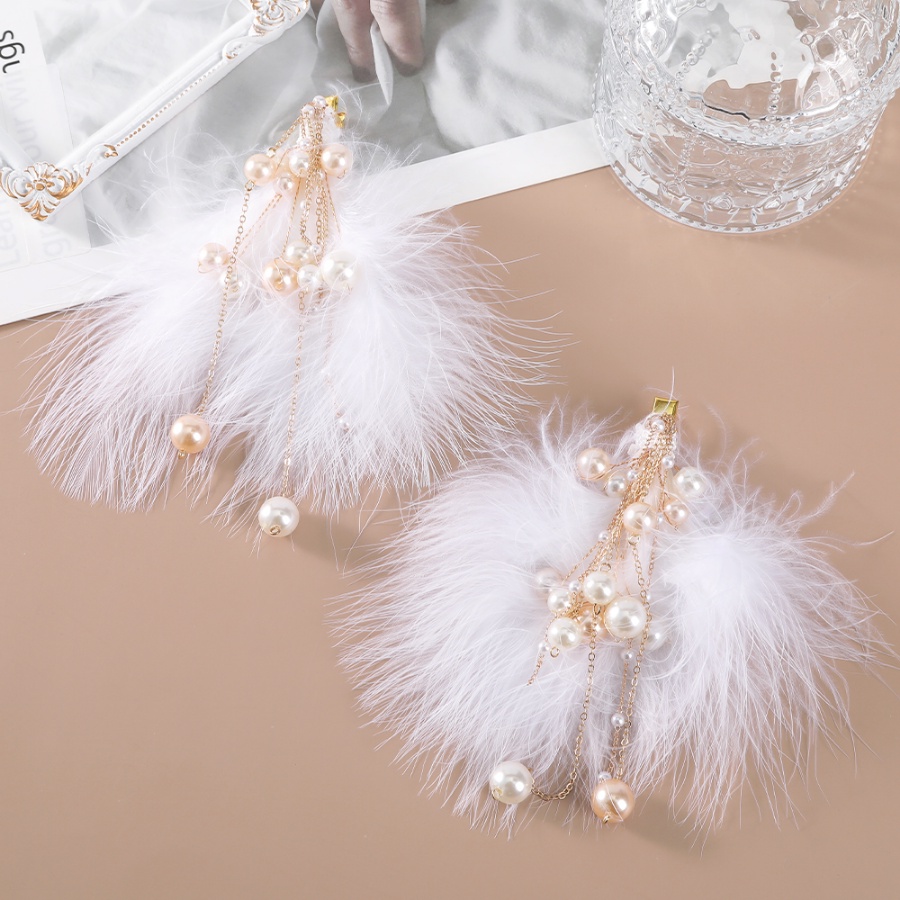 Set 2 Kẹp Tóc Hình Lông Vũ Thời Trang Hàn Quốc