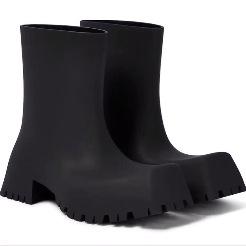 Black Trooper Rubber Rain Boots/Boots thời trang nam nữ