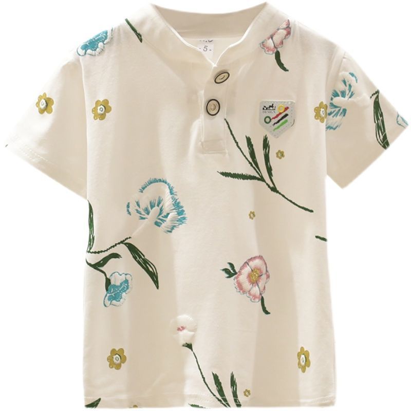 Áo polo Mỏng Tay Ngắn In Họa Tiết Thời Trang Mùa Hè Hàn Quốc Mới 2023 Cho Bé Trai