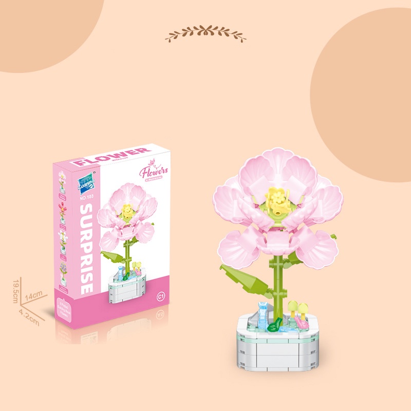 Bộ Đồ Chơi Lắp Ráp Hình Chậu Hoa DIY Dành Cho Bé Gái