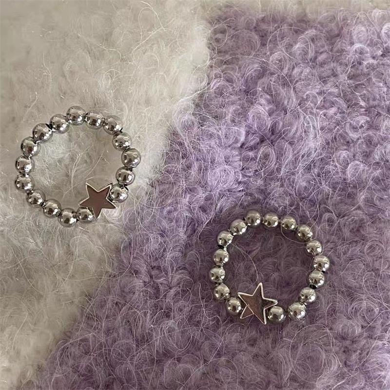 Nhẫn Hợp Kim Đính Hạt Hình Ngôi Sao Phong Cách Vintage Thanh Lịch Cho Nữ