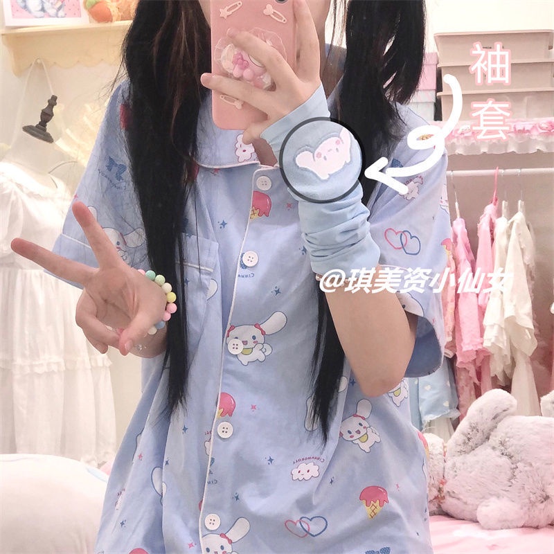 Bộ Đồ Ngủ Ngắn Tay Họa Tiết Ca Rô Phối Ren Xinh Xắn Theo Phong Cách Xuân Hè Hàn Quốc Dành Cho Nữ