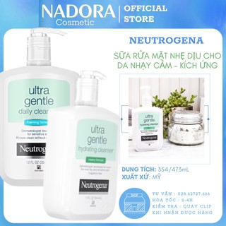 Sữa Rửa Mặt Nhẹ Dịu Dành Cho Da Nhạy Cảm- Neutrogena Ultra Gentle Cleanser