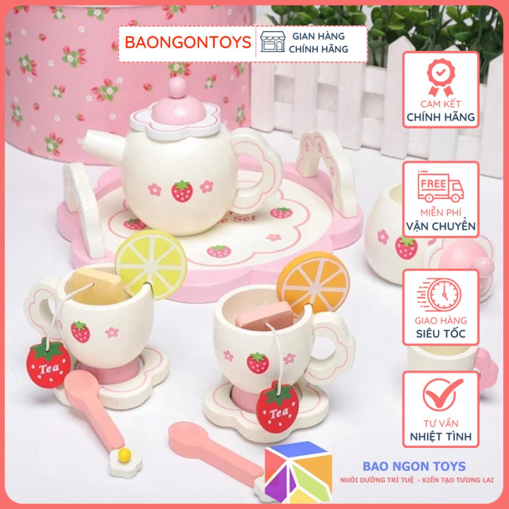SET ĐỒ CHƠI GỖ NHẬP VAI TIỆC TRÀ CHIỀU GIÚP BÉ VUI CHƠI CÙNG BẠN BÈ MỞ RỘNG NGÔN NGỮ, SỰ SÁNG TẠO DG207 BAO NGON TOYS