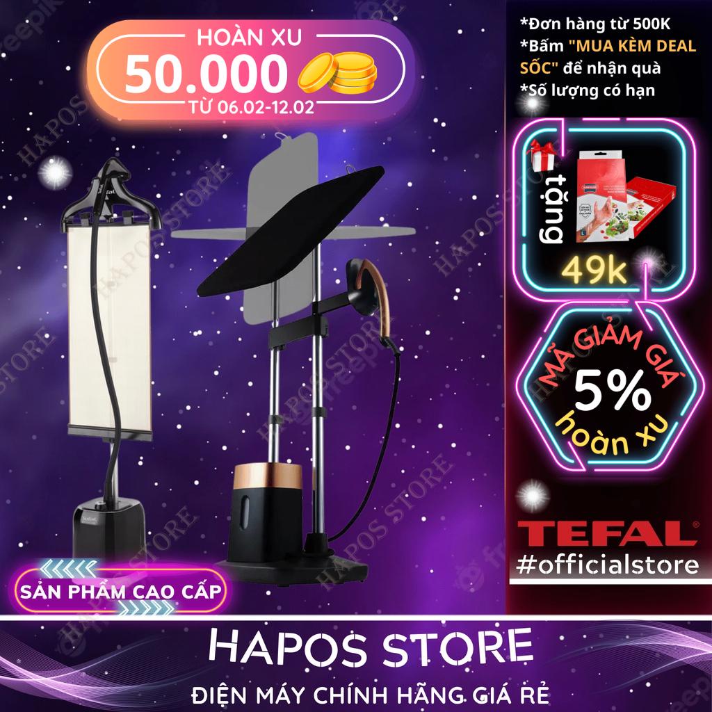 Bàn ủi hơi nước đứng Tefal cầm tay, bàn là cây hơi nước có giá treo diệt khuẩn, khử mùi hồi quần áo - HAPOS