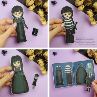 Sổ thời trang wednesday búp bê giấy happyfunny Doll House