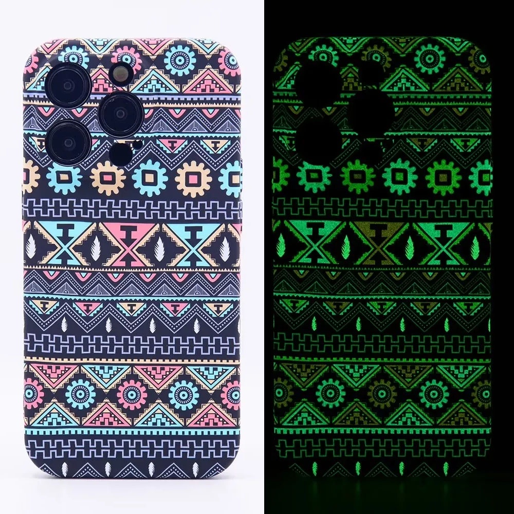 Ốp Điện Thoại TPU Mềm Dạ Quang In Hình Hoa Cho iPhone 13 13Pro Max 14 14Pro