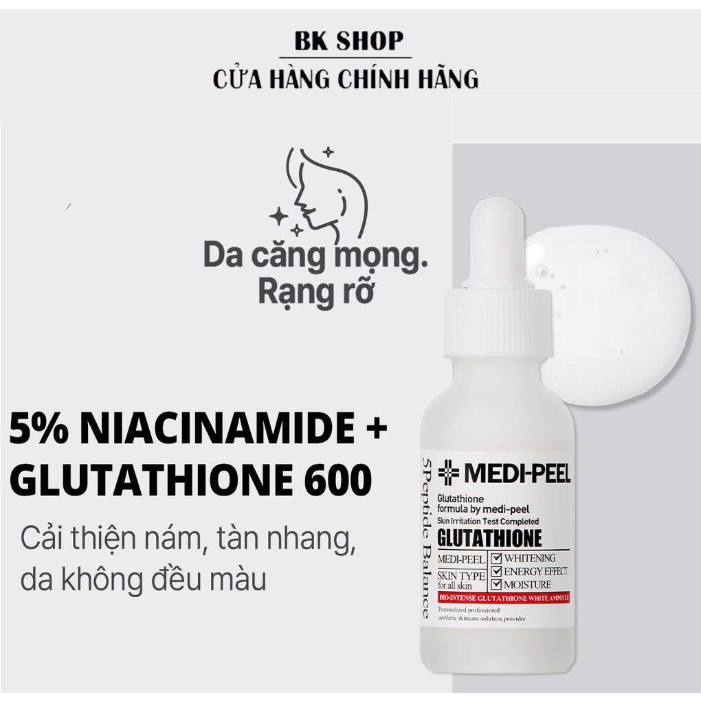 [Hàn Quốc] Tinh chất serum dưỡng trắng da ,mờ thâm nám MEDI PEEL BIO-INTENSE GLUTATHIONE WHITE AMPOULE 30ml