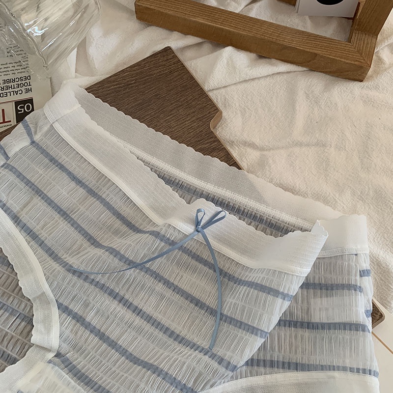 Cutebyte Quần Lót Ren Mềm Mại Co Giãn Thoáng Khí In Họa Tiết Cầu Vồng Tương Phản Kiểu Nhật Bản Dễ Thương Cho Nữ L-XL