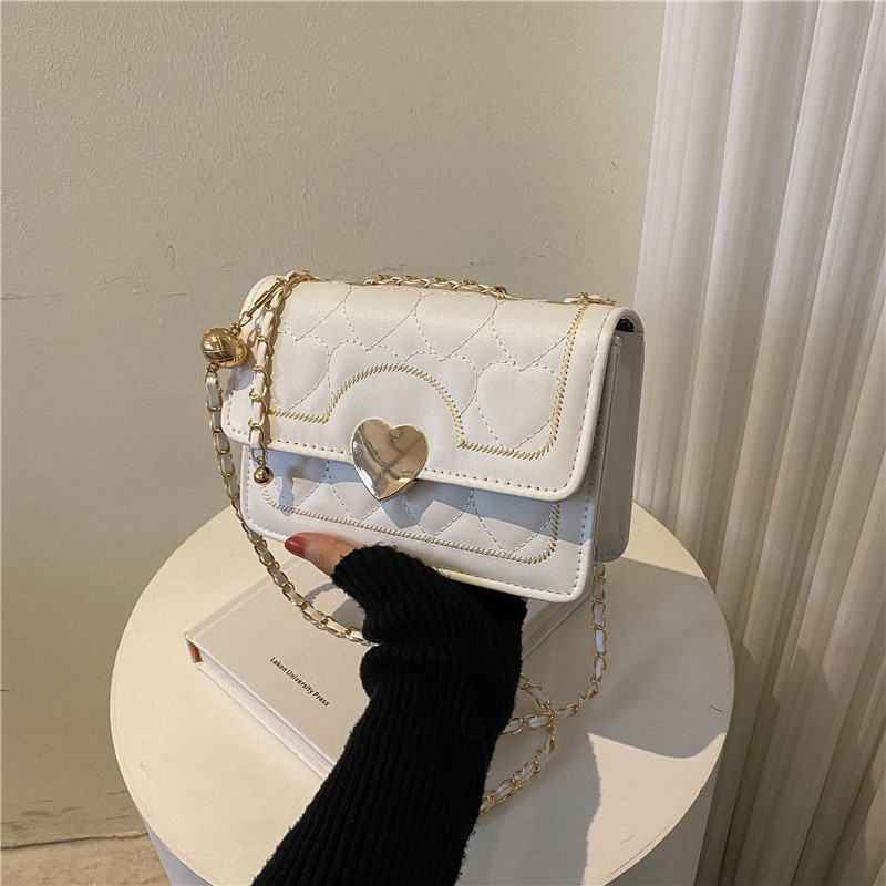 Túi Đeo Vai Phối Dây Xích Thiết Kế Đơn Giản Thời Trang Cho Nữ