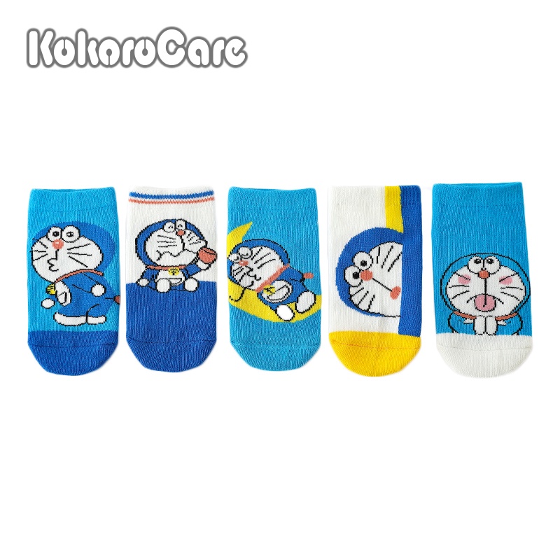 Set 5 Đôi Tất Cotton Cổ Ngắn In Hình Mèo Kokorocre DLM-03 Cho Bé (1-8 Tuổi)