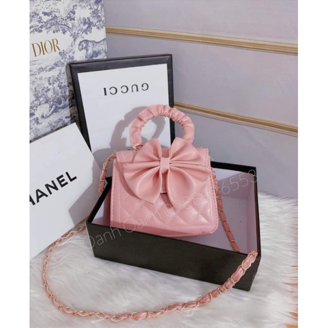 túi xách đeo chéo nữ gắn nơ siêu xinh cho các bạn nữ giá rẻ M96