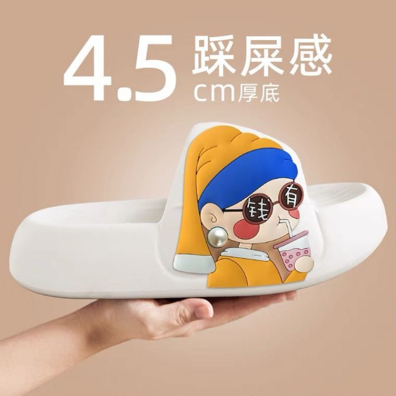 Dép Đi Trong Nhà Đế Dày Siêu Mềm Chống Trượt Họa Tiết Hoạt Hình Thời Trang Mùa Hè Cho Nữ