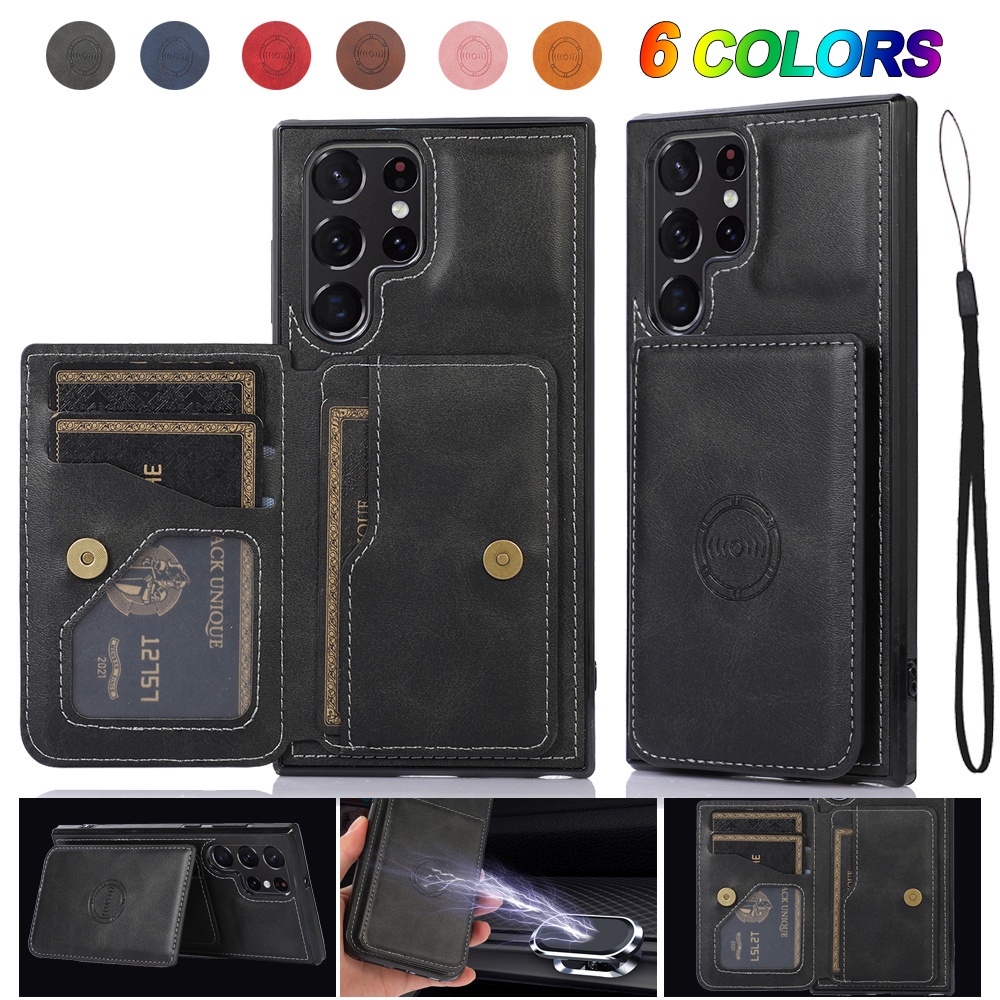 Ốp Lưng Điện Thoại Dạng Ví Da Lật Dành Cho Samsung Galaxy S21 FE S22 S23 Plus 5G