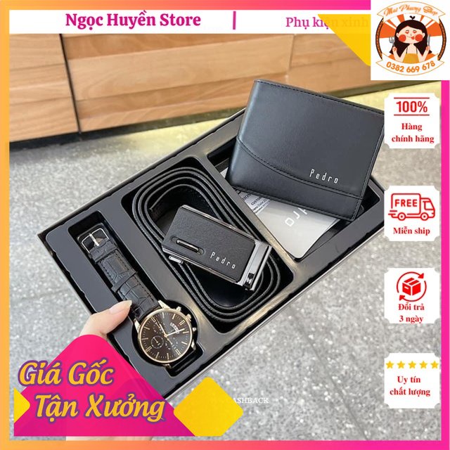 Combo ví thắt lưng đồng hồ nam cao cấp loại 1, quà tặng sinh nhật ý nghĩa cho bạn trai
