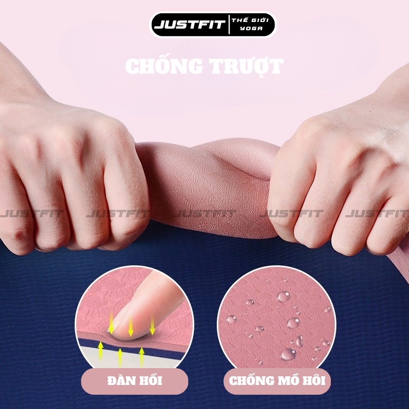 Thảm tập gym JUSTFIT dày 10mm, chống trượt tại nhà, CHỐNG CHẤN THƯƠNG ĐẦU GỐI