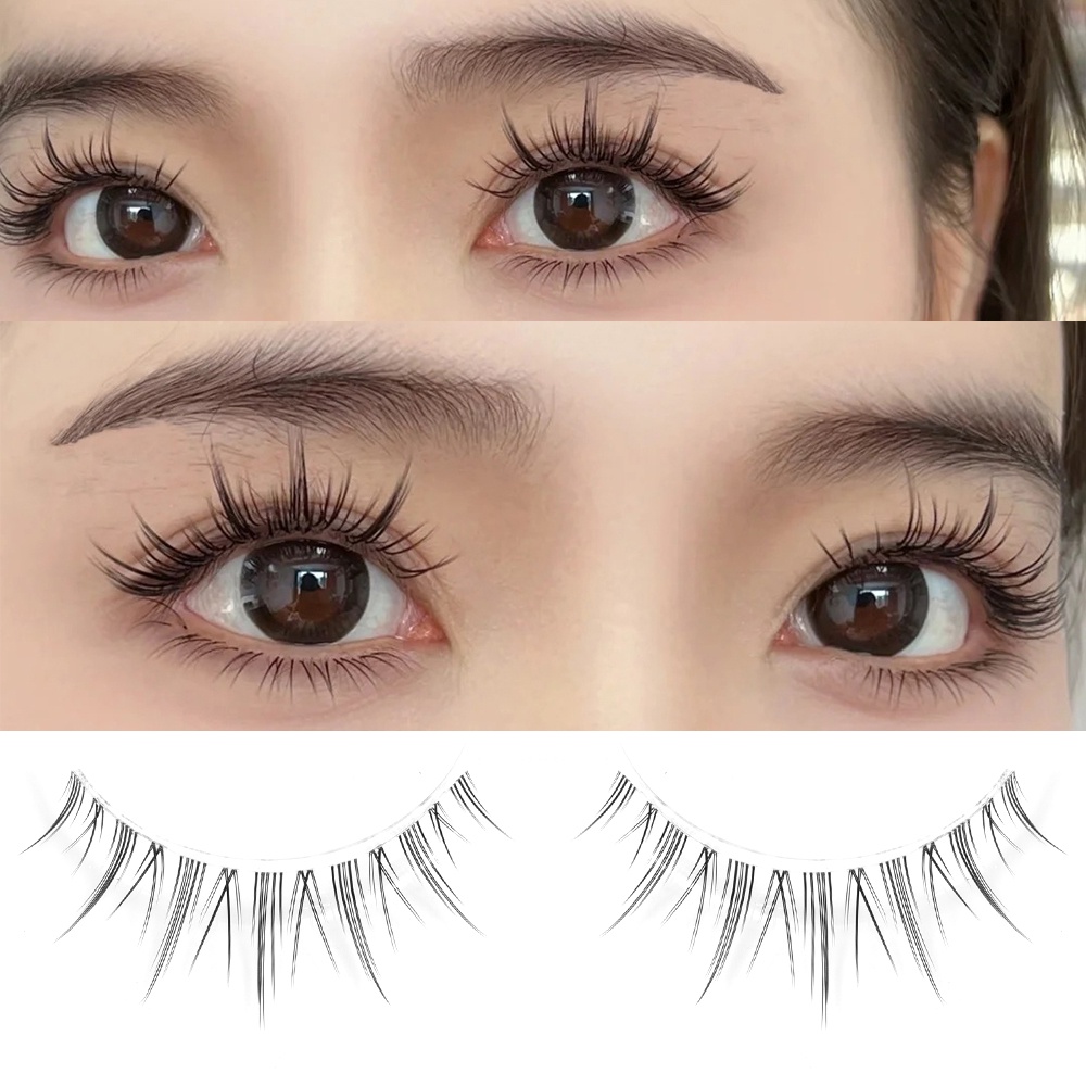 Set 3 / 5 Cặp Lông Mi Giả Cong Trong Suốt Trang Điểm Hàng Ngày