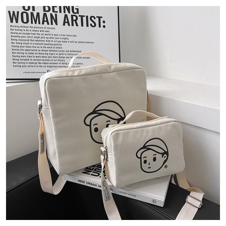 Ba Lô Đi Học Vải Canvas Phong Cách Retro Dành Cho Cặp Đôi