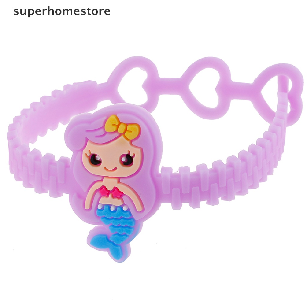 Superhomestore Vòng Tay Silicon Mềm Hình Nàng Tiên Cá Cho Bé Làm Quà Tặng Tiệc Tắm