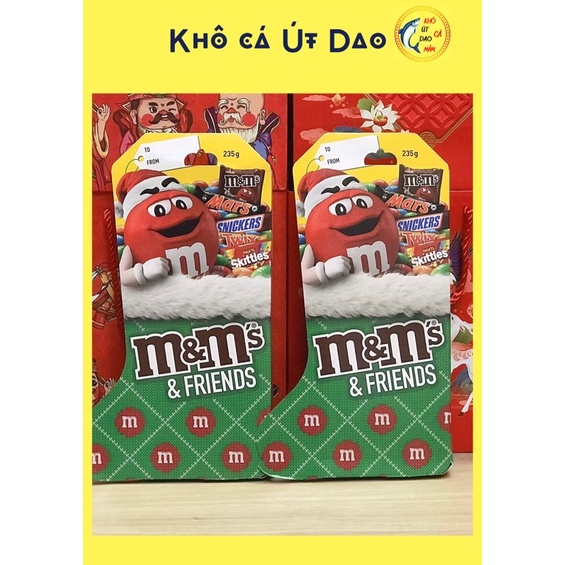 (🇦🇺Bill Úc chính hãng) Kẹo socola M&M and friends phiên bản Christmas Stocking 235G