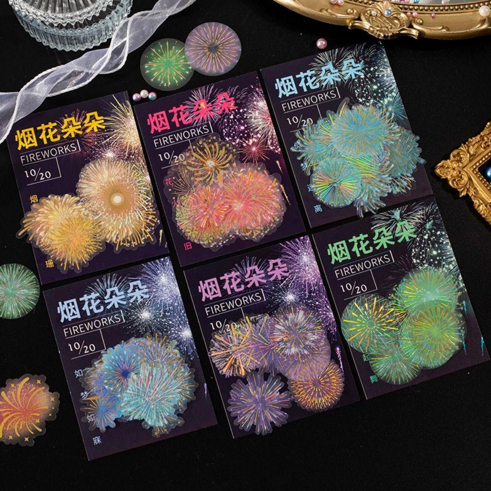 PEWANY Miếng Dán Trang Trí Điện Thoại Bằng PVC Hình Pháo Hoa Lãng Mạn