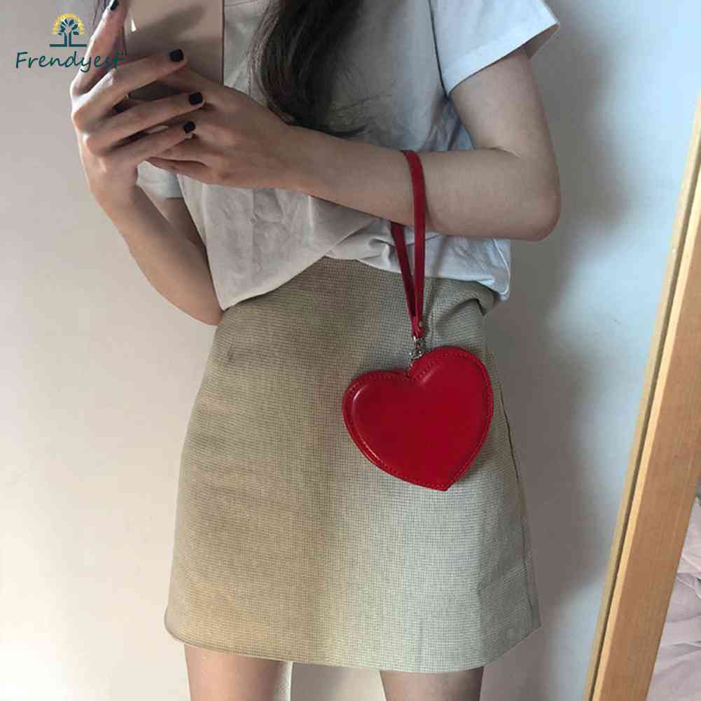 Ví da mini hình trái tim thời trang Hàn Quốc