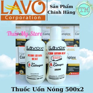 Kem uốn nóng collagen Lavox 500ml chai A hoặc B - Tạo sóng căng mềm bóng mượt giữ nếp lâu