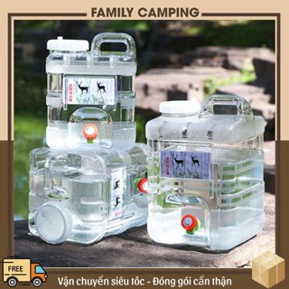  Bình đựng nước trong suốt 5L 7L 10L 15L 20L 24L 28L can đựng nước dã ngoại tặng bộ phụ kiện dự phòng 
