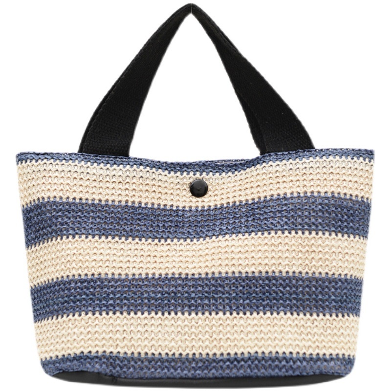 Túi Cói Đeo Chéo Họa Tiết Kẻ Sọc Đơn Giản Phong Cách Mới 2022 Cho Nữ