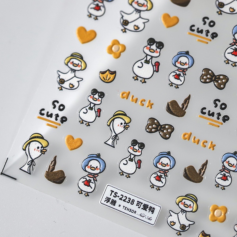 Miếng Dán Trang Trí Móng Tay 5D Hình Chú Vịt Dễ Thương TS-2237