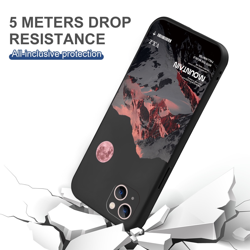 Ốp Điện Thoại Silicon Mềm Hình Núi Tuyết Cho iPhone 11 8 7 6 Plus 6SP 6 6 6s 7 8 11 12 13 14 Pro Max X Xs Max XR 12 13 mini B1K413L
