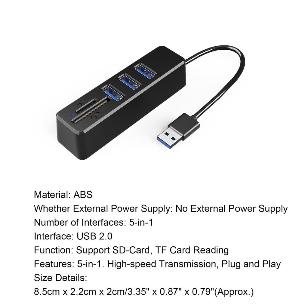 Hub USB 2.0 5 Trong 1 Tốc Độ Cao Đa Năng Cho Laptop