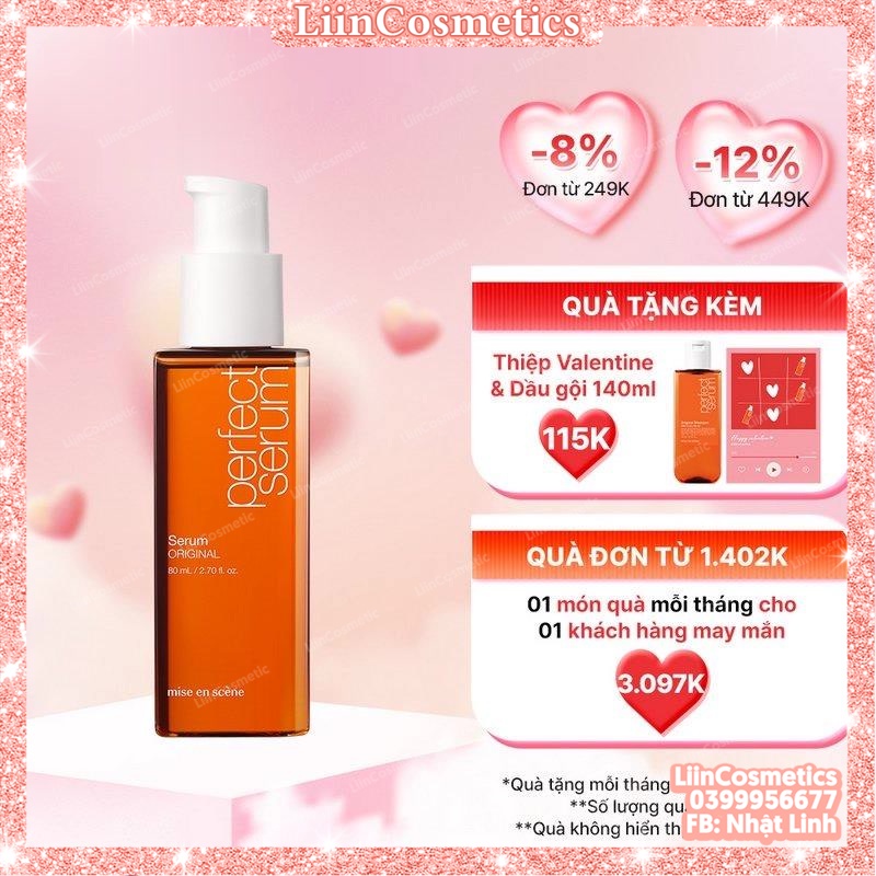 Tinh chất mise en scene Perfect Serum Original 80ml giúp tóc chắc khỏe, phục hồi hư tổn [Chính Hãng]