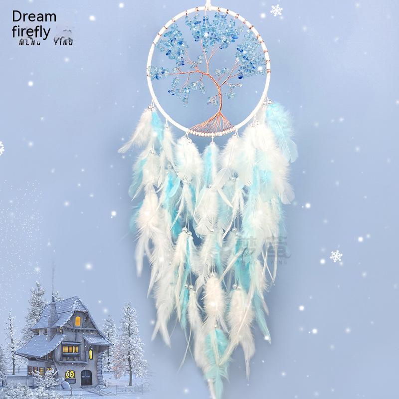 Dream Catcher Lông Vũ Trắng Đan Thủ Công