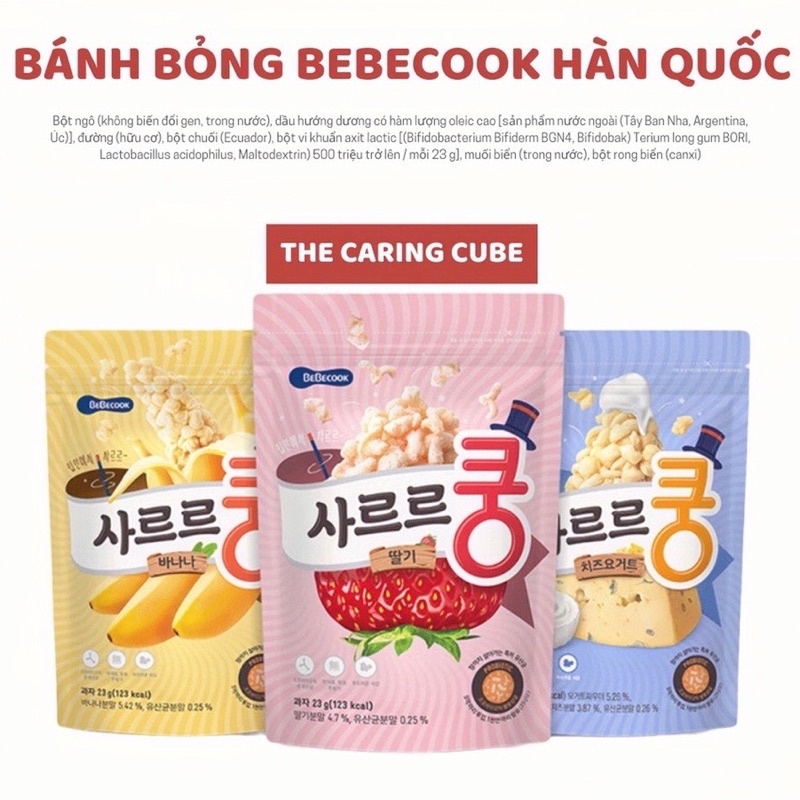 Bánh bỏng hữu cơ Bebecook bổ sung lợi khuẩn 12m+