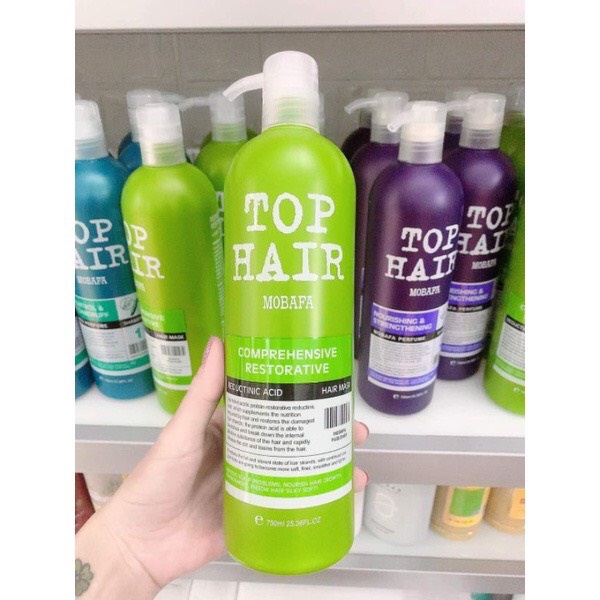 Cặp dầu gội xả Tophair Top Hair Mobafa 750ml phục hồi tóc Tophair Mobafa