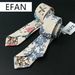 Cà vạt cotton 6cm họa tiết hoa thời trang công sở cho nam