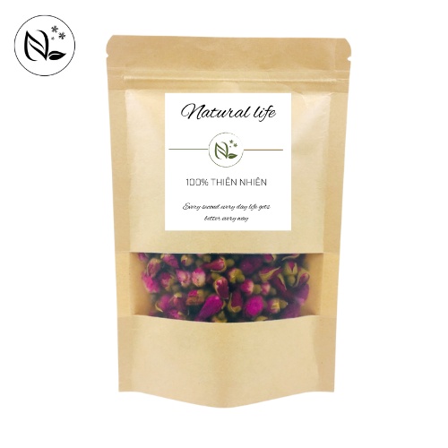 Trà hoa hồng nụ Natural Life 20G -100G hàng đẹp loại 1 không vụn thanh nhiệt, giải độc, an thần ngủ ngon, nhuận tràng