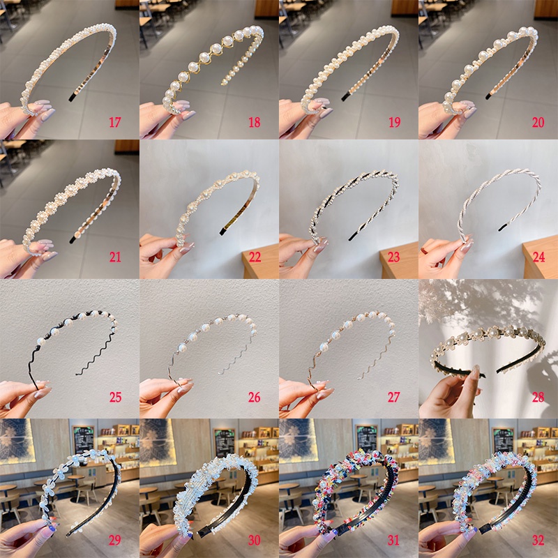 Băng Đô Đính Ngọc Trai Chống Trượt Thời Trang Pháp 2023