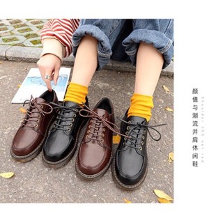 (Ảnh thật) ORDER Giày da nữ buộc dây vintage