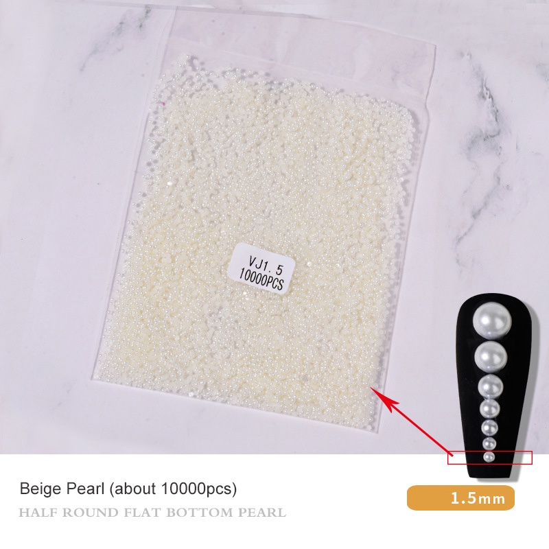 Bán Sỉ! Bán Sỉ! Túi 10000 Hạt Ngọc Trai Nửa Ngọc Trai Bằng Nhựa ABS Trang Trí Móng Tay DIY