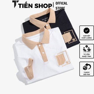 Áo polo nam Tiến shop, vải CVC co giãn 4 chiều, thoáng mát, không nhàu