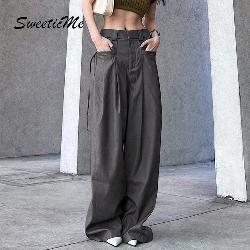 Quần Dài Lưng Cao Màu Trơn Dáng Ôm Thời Trang 2023 Cho Nữ